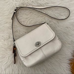 Coach White Flap Crossbody